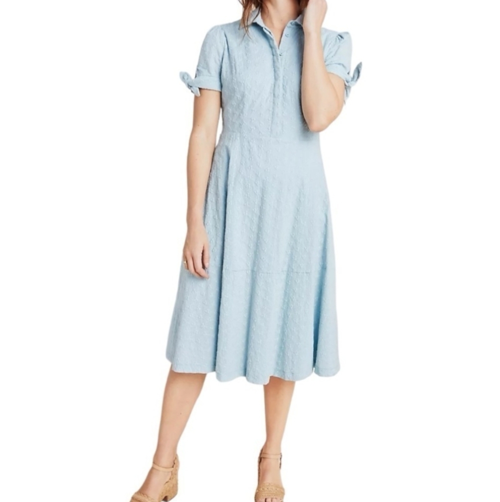 Gal Meets Glam for Anthropologie Women’s Size 10 Blue Judith Eyelet Midi Dress